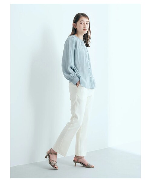 YECCA VECCA（イェッカヴェッカ）の「2wayシャーリングブラウス（トップス・オフホワイト/イエロー/ミント/ネイビー・F）」の12枚目の写真