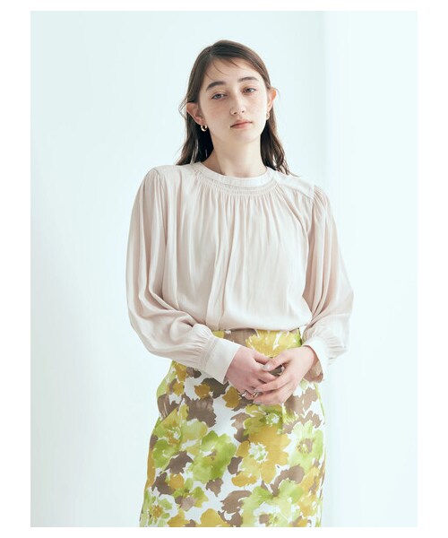 YECCA VECCA（イェッカヴェッカ）の「2wayシャーリングブラウス（トップス・オフホワイト/イエロー/ミント/ネイビー・F）」の15枚目の写真