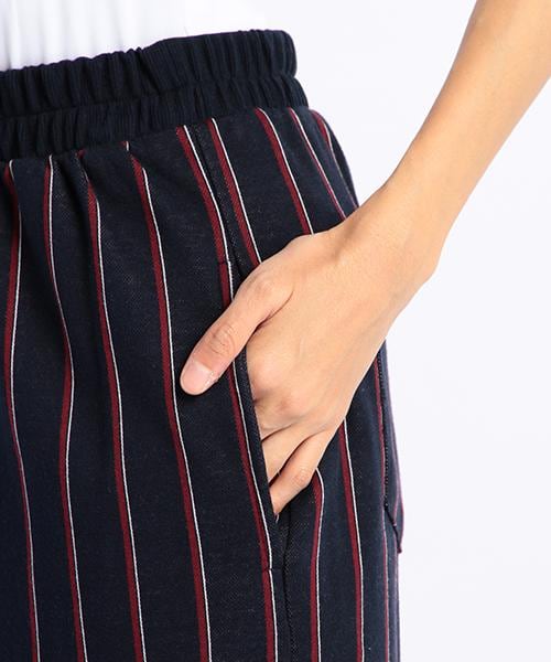 DOUBLE NAME（ダブルネーム）の「レジメンタルストライプ柄タイトスカート（スカート・レディース・ネイビー/キナリ/杢グレー・FREE）」の6枚目の写真