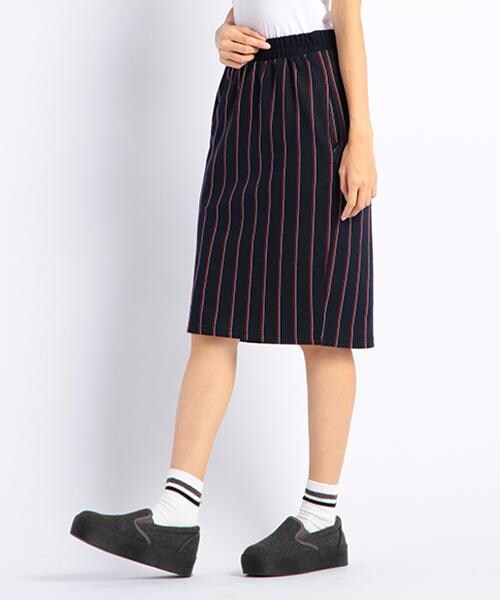 DOUBLE NAME（ダブルネーム）の「レジメンタルストライプ柄タイト