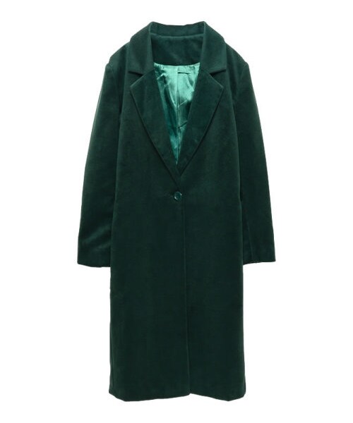 Re:EDIT(リエディ)の「ウールタッチメルトンシングルチェスターコート(ジャケット/アウター・レディース・ブラック/グレー/キャメル/バーガンディ/ブルー/ネイビー/モスグリーン/グレンチェックホワイト/グレンチェックグレー/ツイードミックス/ツイードブラック/チェックブルー/チェックグリーン・M/L)」の8枚目の写真