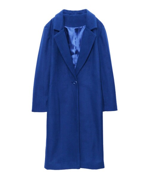 Re:EDIT(リエディ)の「ウールタッチメルトンシングルチェスターコート(ジャケット/アウター・レディース・ブラック/グレー/キャメル/バーガンディ/ブルー/ネイビー/モスグリーン/グレンチェックホワイト/グレンチェックグレー/ツイードミックス/ツイードブラック/チェックブルー/チェックグリーン・M/L)」の7枚目の写真