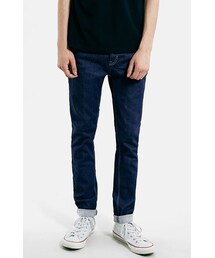 TOPMAN | Topman Coated Skinny Fit Raw Denim Jeans (Mid Blue)(デニムパンツ)