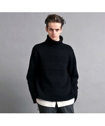 A | DISCOVERED ディスカバード DC-AW14-KN-06 WIDE BORDER KNIT ブラック×ブラック(その他トップス)