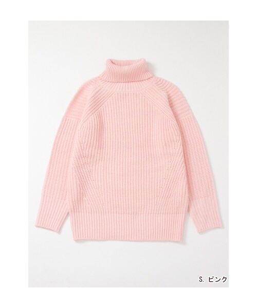 w closet（ダブルクローゼット）の「3G片畦編みタートルニットプルオーバー（トップス・レディース・オフホワイト/S.ピンク/カーキ・FREE）」の3枚目の写真