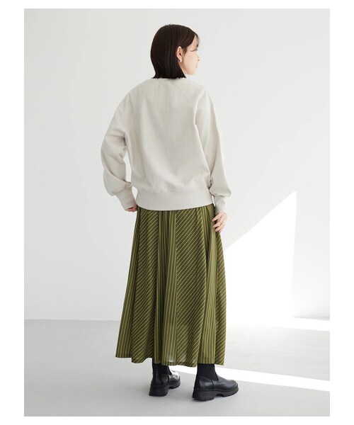 Green　Parks（グリーンパークス）の「・RAY CASSIN ストライプフレアハギスカート（スカート・ブラック/ピンク/ベージュ/カーキ・F）」の9枚目の写真