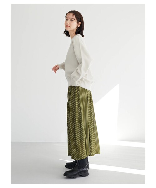 Green　Parks（グリーンパークス）の「・RAY CASSIN ストライプフレアハギスカート（スカート・ブラック/ピンク/ベージュ/カーキ・F）」の7枚目の写真