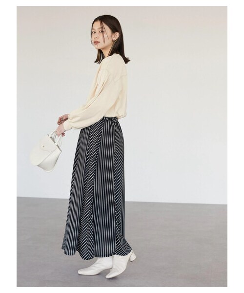 Green　Parks（グリーンパークス）の「・RAY CASSIN ストライプフレアハギスカート（スカート・ブラック/ピンク/ベージュ/カーキ・F）」の3枚目の写真
