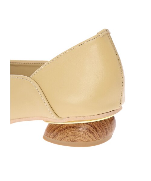 Green　Parks（グリーンパークス）の「・Una gardenia ウッドヒールパンプス（シューズ・アイボリー/ブラック/イエロー・S/M/L/LL）」の5枚目の写真