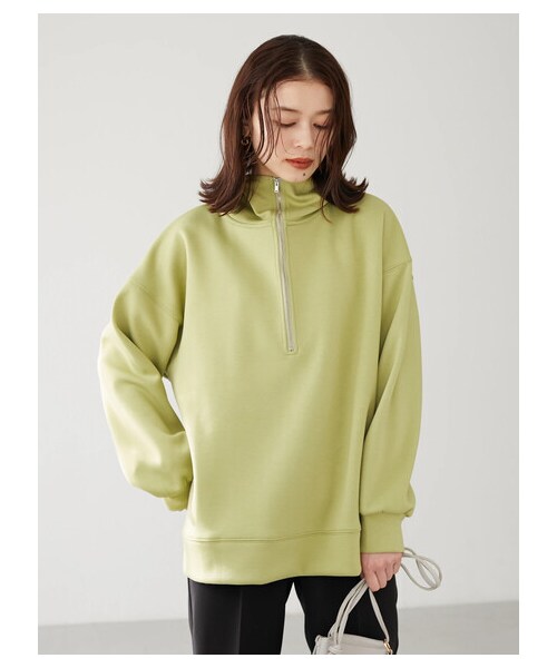 Green　Parks（グリーンパークス）の「・ELENCARE DUE ハーフZIPパーカー（トップス・オフホワイト/ブラック/イエロー/グリーン・F）」の22枚目の写真