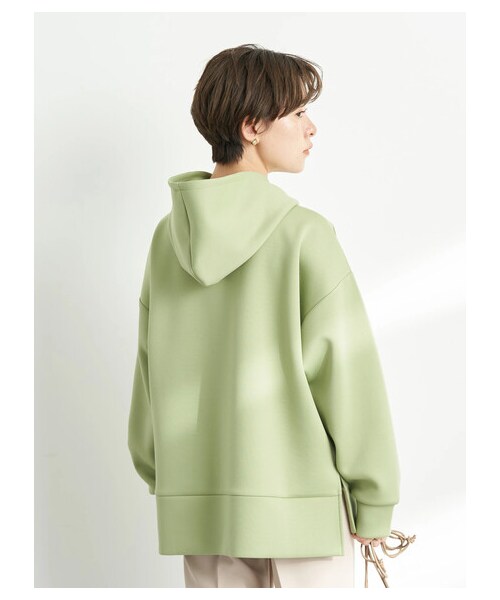 earth music&ecology（アースミュージックアンドエコロジー）の「【予約】ツイルダンボールフードプルオーバー（トップス・アイボリー/ベージュ/ライムグリーン・F）」の12枚目の写真