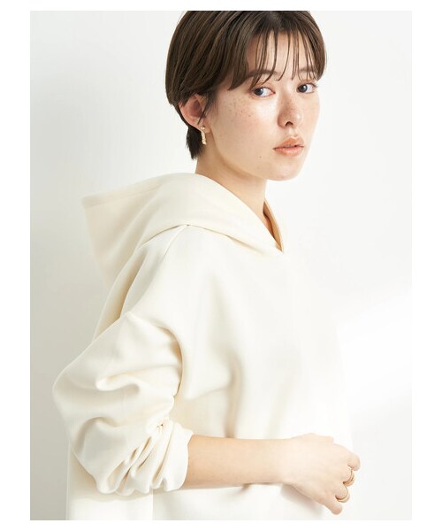 earth music&ecology（アースミュージックアンドエコロジー）の「【予約】ツイルダンボールフードプルオーバー（トップス・アイボリー/ベージュ/ライムグリーン・F）」の16枚目の写真