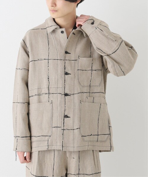 WISM（ウィズム）の「DRAWING CHECK LINEN COVERALL（）」 - WEAR