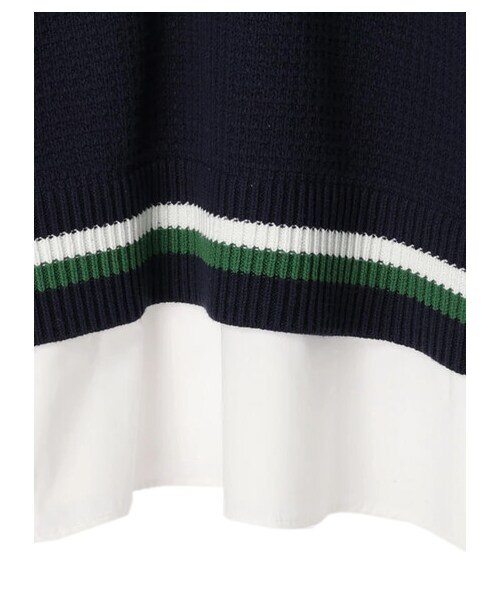 Green　Parks（グリーンパークス）の「ラインベストドッキングチュニック（トップス・アイボリー/ネイビー・F）」の6枚目の写真