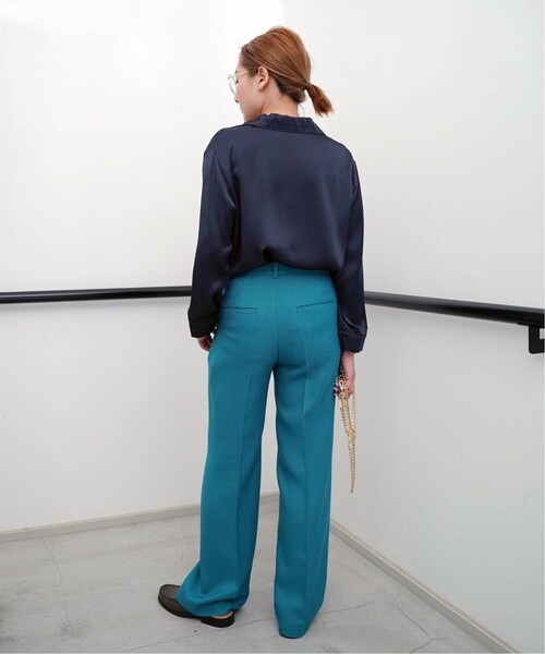 DeuxiemeClasse ドゥーズィエムクラス EVERYDAY I LIKE. ネイビー L’ANGELIQUE ランジェリーク X E.I.L.シルクシャツ 長袖 シャツ アパレル レディース サイズF フリーサイズ DeuxiemeClasse ドゥーズィエムクラス EVERYDAY I LIKE