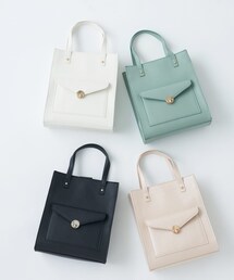 OLIVE des OLIVE | ポケット付きスクエアトート(ショルダーバッグ)