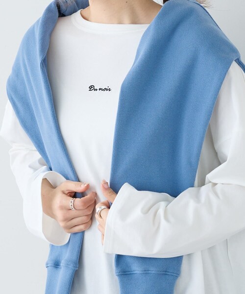 PUAL CE CIN（ピュアルセシン）の「ロゴ刺繍チュニック（Tシャツ/カットソー・レディース・ホワイト/ブラック/その他12・FREE）」の2枚目の写真