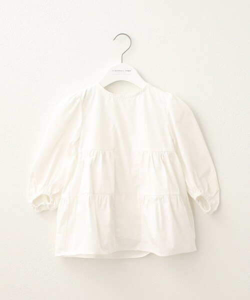 CIAOPANIC TYPY（チャオパニックティピー）の「【KIDS】ティアードチュニックブラウス（チュニック・キッズ・ホワイト/ベージュ/レッド・S/M/L/XL/XXL）」の2枚目の写真
