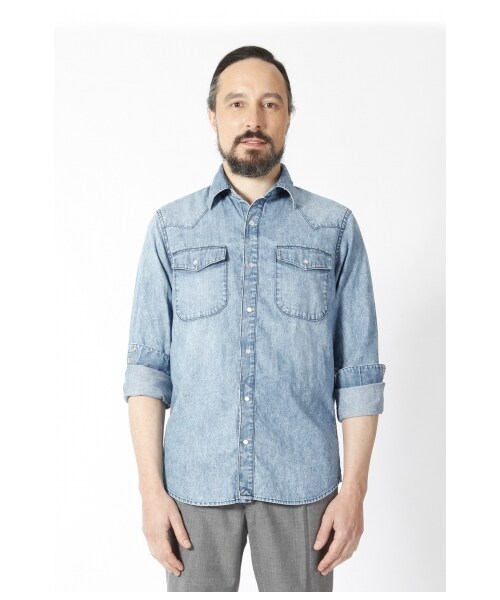 SYNDRO（シンドロ）の「"COWBOY DREAM" WESTERN SHIRT - FLANNEL（トップス・メンズ・YELLOW/RED/LIGHT INDIGO・S/M/L）」の14枚目の写真