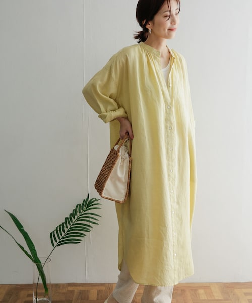 URBAN RESEARCH DOORS(アーバンリサーチドアーズ)の「【0サイズ/WEB限定】リネンギャザーワンピース(その他・レディース・PINK/YELLOW/BLUE/NAVY・0/1)」の11枚目の写真