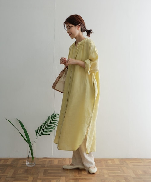 URBAN RESEARCH DOORS(アーバンリサーチドアーズ)の「【0サイズ/WEB限定】リネンギャザーワンピース(その他・レディース・PINK/YELLOW/BLUE/NAVY・0/1)」の17枚目の写真