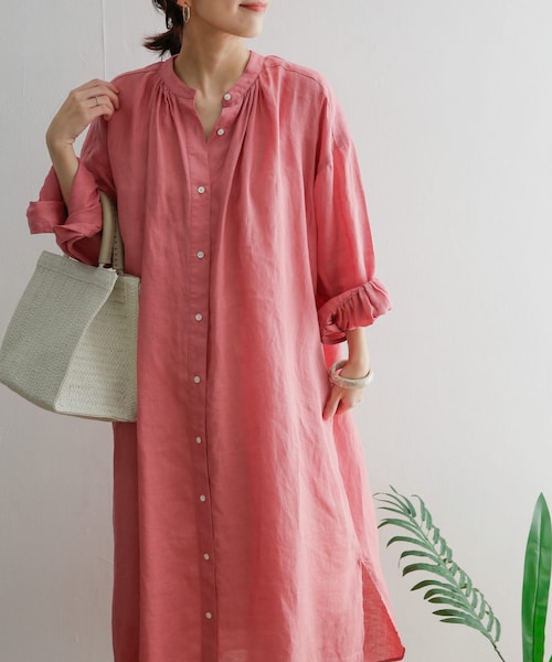 URBAN RESEARCH DOORS(アーバンリサーチドアーズ)の「【0サイズ/WEB限定】リネンギャザーワンピース(その他・レディース・PINK/YELLOW/BLUE/NAVY・0/1)」の19枚目の写真