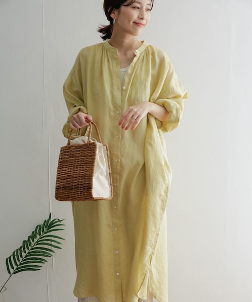 URBAN RESEARCH DOORS(アーバンリサーチドアーズ)の「【0サイズ/WEB限定】リネンギャザーワンピース(その他・レディース・PINK/YELLOW/BLUE/NAVY・0/1)」の10枚目の写真