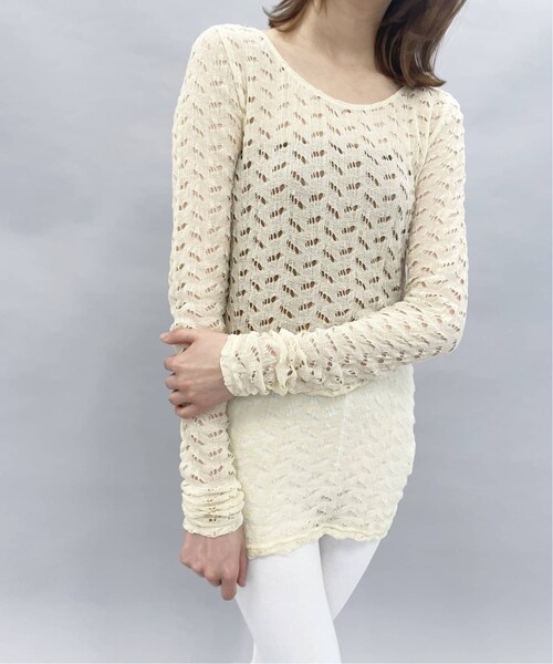 EDIT.FOR LULU - EDIT.FOR LULU ストレッチレースバレエネックトップ 定価1.4万 EDIT.FOR LULU - EDIT.FOR LULU ストレッチレースバレエネック