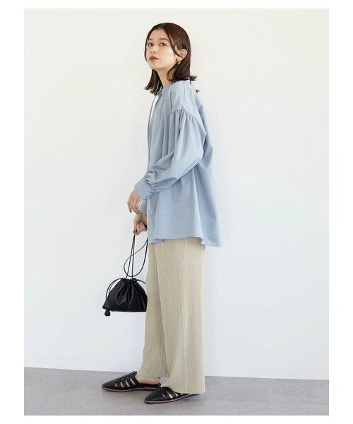 Green　Parks（グリーンパークス）の「・フリンジフラット巾着（財布/小物・ブラック/グレーベージュ/イエロー/グリーン・F）」の2枚目の写真