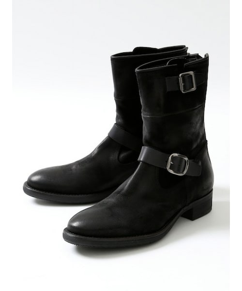 アルフレッドバニスターバックジップ41 ブラックブーツエンジニアブーツ