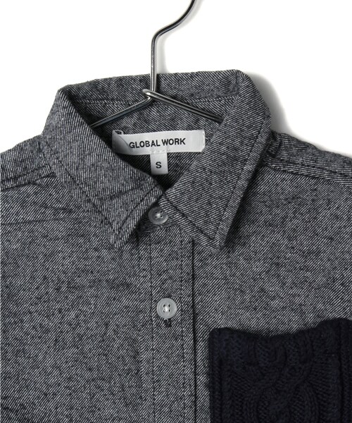 GLOBAL WORK（グローバルワーク）の「【キッズ】ニットポケシャツ長袖（トップス・キッズ・ホワイト05/グレー18/ブルー85・Ｓ（90～100cm）/Ｍ（100～110cm）/Ｌ（110～120cm）/ＸＬ(120～130cm)）」の5枚目の写真