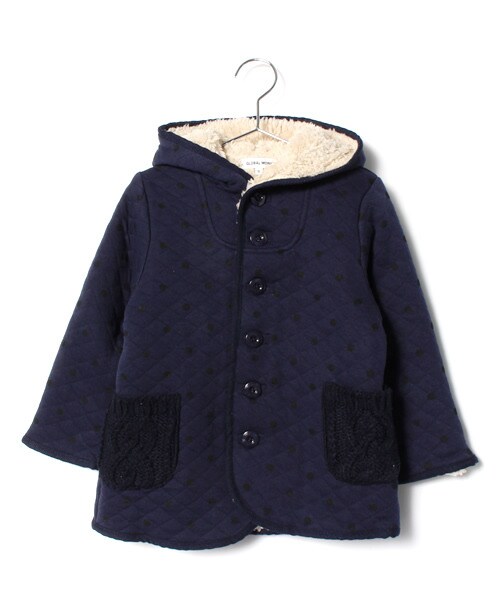 GLOBAL WORK（グローバルワーク）の「【キッズ】１４キルトボアジャケット（ジャケット/アウター・キッズ・グレーラメ15/レッド35/ベージュラメ52/ネイビードット88・S（90～100cm）/M（100～110cm）/L（110～120cm）/XL（120～130cm））」の2枚目の写真