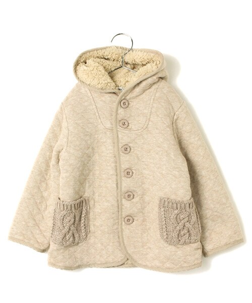 GLOBAL WORK（グローバルワーク）の「【キッズ】１４キルトボアジャケット（ジャケット/アウター・キッズ・グレーラメ15/レッド35/ベージュラメ52/ネイビードット88・S（90～100cm）/M（100～110cm）/L（110～120cm）/XL（120～130cm））」の4枚目の写真