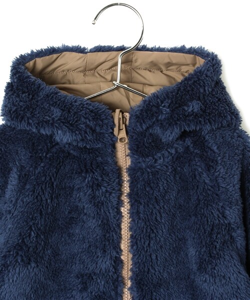 GLOBAL WORK(グローバルワーク)の「2WAY仕様【キッズ】リバーシブルナイロンボアジャケット(ジャケット/アウター・キッズ・ベージュ×ブラック09/グレー×レッド35/ネイビー×ベージュ52・S/M/L/XL)」の5枚目の写真