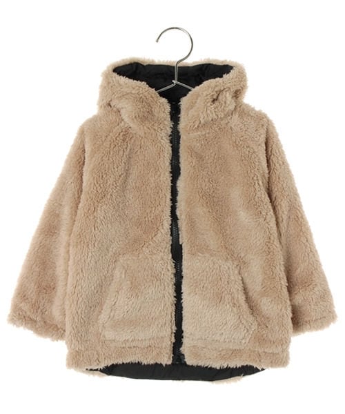 GLOBAL WORK(グローバルワーク)の「2WAY仕様【キッズ】リバーシブルナイロンボアジャケット(ジャケット/アウター・キッズ・ベージュ×ブラック09/グレー×レッド35/ネイビー×ベージュ52・S/M/L/XL)」の1枚目の写真