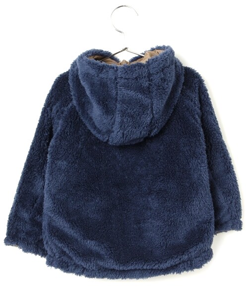 GLOBAL WORK(グローバルワーク)の「2WAY仕様【キッズ】リバーシブルナイロンボアジャケット(ジャケット/アウター・キッズ・ベージュ×ブラック09/グレー×レッド35/ネイビー×ベージュ52・S/M/L/XL)」の4枚目の写真