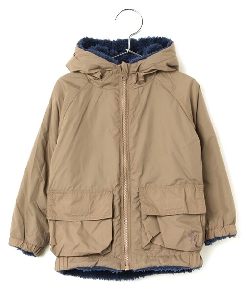 GLOBAL WORK(グローバルワーク)の「2WAY仕様【キッズ】リバーシブルナイロンボアジャケット(ジャケット/アウター・キッズ・ベージュ×ブラック09/グレー×レッド35/ネイビー×ベージュ52・S/M/L/XL)」の11枚目の写真