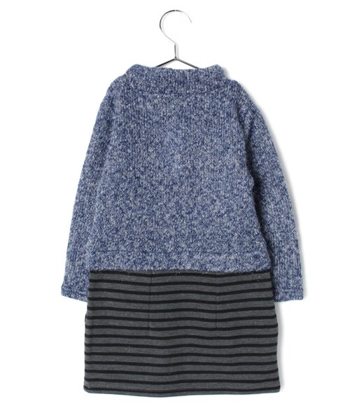 GLOBAL WORK(グローバルワーク)の「【キッズ】ハイネックタイトスカートワンピース(ワンピース/ドレス・キッズ・ダークグレー×レッドボーダー09/グレー×ホワイトボーダー15/ブルー×グレーボーダー85・S(90~100cm)/M(100~110cm)/L(110~120cm)/XL(120~130cm))」の4枚目の写真