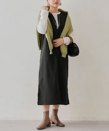 Chez toi | 【お得なセットアイテム】長袖CS×スラッシュネックジャンスカSET(ワンピース)