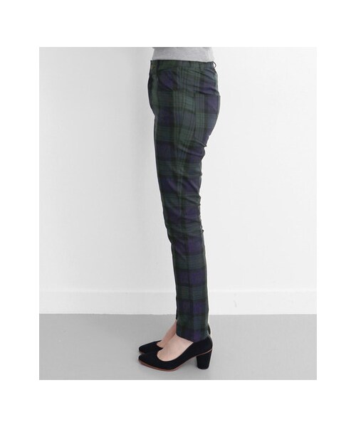 KBF（ケイビーエフ）の「チェックスキニーパンツ（パンツ・レディース・GREEN・one）」の4枚目の写真