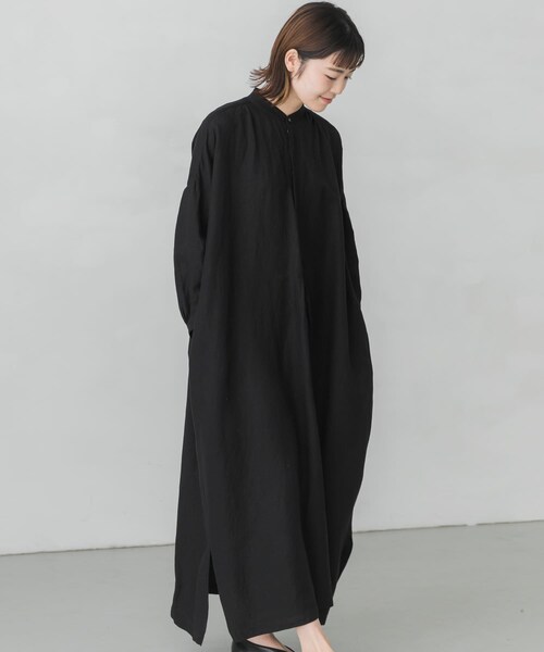 新品 suzuki takayuki linen dressワンピース ブラック suzuki takayuki スズキタカユキ peasant dress Ⅱ [A251-23