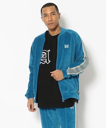 needles 24aw ベロア　R.C トラックジャケット　ブルー　XL Needles ニードルズ 23SS R．C． Track Jacket C／PE Velour