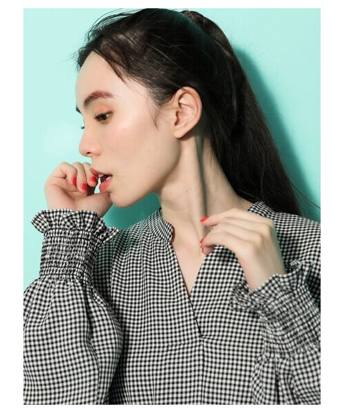 Green　Parks（グリーンパークス）の「・ELENCARE DUEパターンスキッパーワンピース（ワンピース/ドレス・オフホワイト/グレー/ブラック/ベージュ・F）」の7枚目の写真