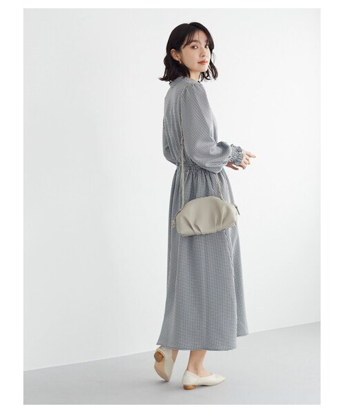 Green　Parks（グリーンパークス）の「・ELENCARE DUEパターンスキッパーワンピース（ワンピース/ドレス・オフホワイト/グレー/ブラック/ベージュ・F）」の8枚目の写真