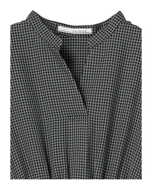 Green　Parks（グリーンパークス）の「・ELENCARE DUEパターンスキッパーワンピース（ワンピース/ドレス・オフホワイト/グレー/ブラック/ベージュ・F）」の20枚目の写真