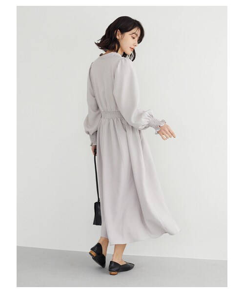 Green　Parks（グリーンパークス）の「・ELENCARE DUEパターンスキッパーワンピース（ワンピース/ドレス・オフホワイト/グレー/ブラック/ベージュ・F）」の14枚目の写真