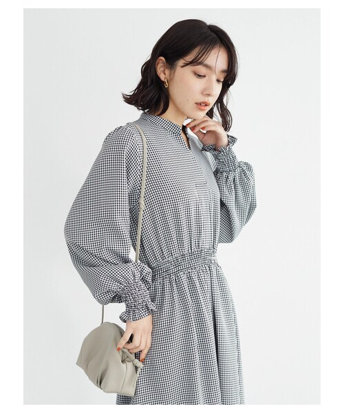 Green　Parks（グリーンパークス）の「・ELENCARE DUEパターンスキッパーワンピース（ワンピース/ドレス・オフホワイト/グレー/ブラック/ベージュ・F）」の12枚目の写真