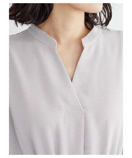 Green　Parks（グリーンパークス）の「・ELENCARE DUEパターンスキッパーワンピース（ワンピース/ドレス・オフホワイト/グレー/ブラック/ベージュ・F）」の15枚目の写真