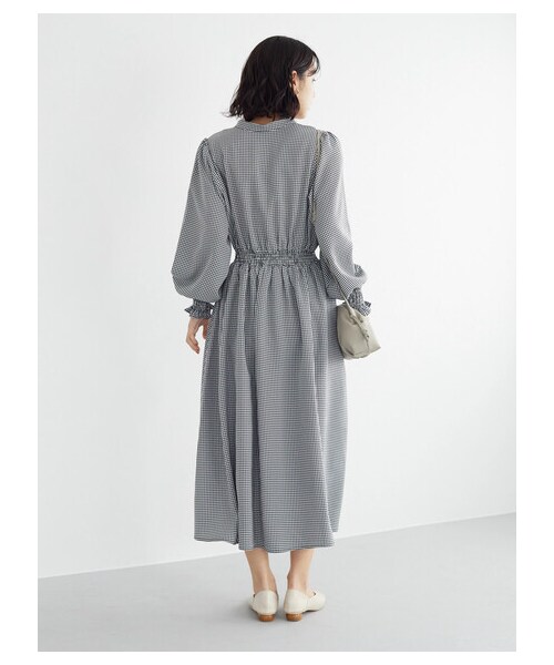 Green　Parks（グリーンパークス）の「・ELENCARE DUEパターンスキッパーワンピース（ワンピース/ドレス・オフホワイト/グレー/ブラック/ベージュ・F）」の10枚目の写真