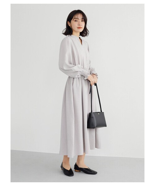 Green　Parks（グリーンパークス）の「・ELENCARE DUEパターンスキッパーワンピース（ワンピース/ドレス・オフホワイト/グレー/ブラック/ベージュ・F）」の13枚目の写真